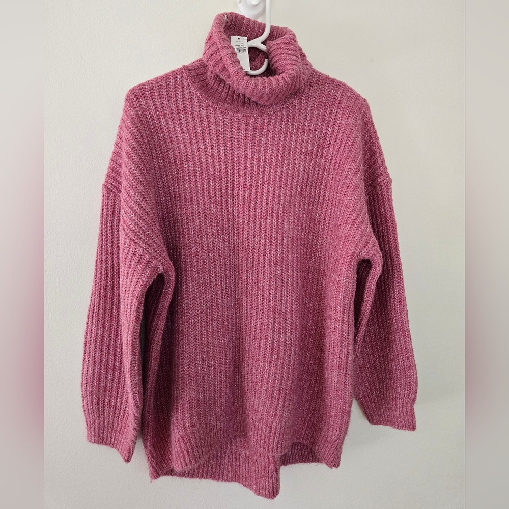 NWT Old Navy Turtleneck Cowlneck Style Chunky Sweater Pink Size Large